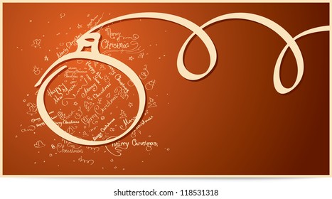 Retro style banner with handwritten text on background.