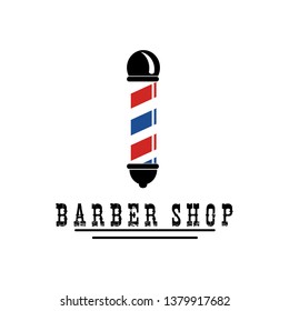 retro style barber shop pole logo 