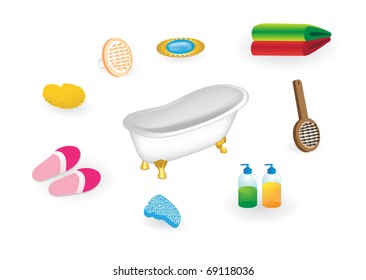Retro style bath and supplies