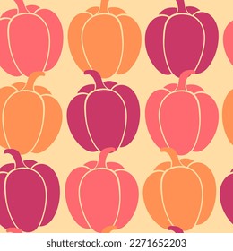 Retro style bell peppers repeating pattern