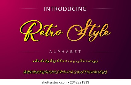 Retro Style Best Alphabet Beautiful Calligraphy Signature Font lettering handwritten