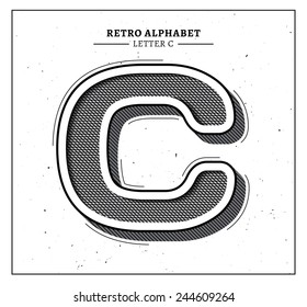 Retro style big letter C icon