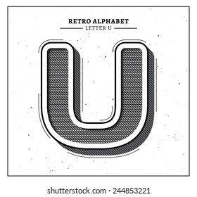 Retro style big letter U icon