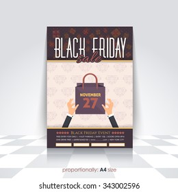Retro Style Black Friday Sale Poster, Flyer, Advertising Template 