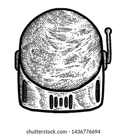 retro style black and white design helmet astronaut