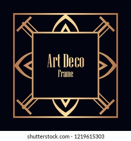 Retro style border frame design, luxury vintage geometric vector illustration, art deco element