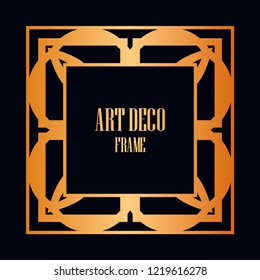 Retro style border frame design, luxury vintage geometric vector illustration, art deco element