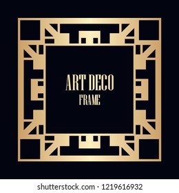 Retro style border frame design, luxury vintage geometric vector illustration, art deco element