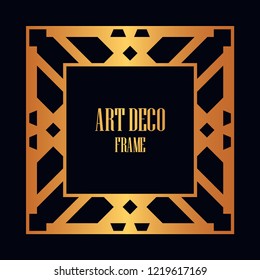 Retro style border frame design, luxury vintage geometric vector illustration, art deco element