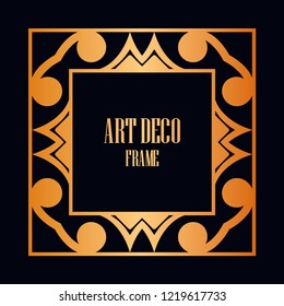 Retro style border frame design, luxury vintage geometric vector illustration, art deco element