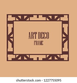 Retro style border frame design, luxury vintage geometric vector illustration, art deco element