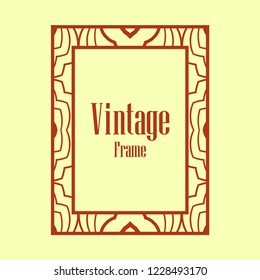Retro style border frame design, luxury vintage geometric vector illustration, art deco element