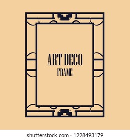 Retro style border frame design, luxury vintage geometric vector illustration, art deco element