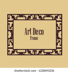 Retro style border frame design, luxury vintage geometric vector illustration, art deco element