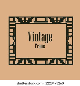Retro style border frame design, luxury vintage geometric vector illustration, art deco element