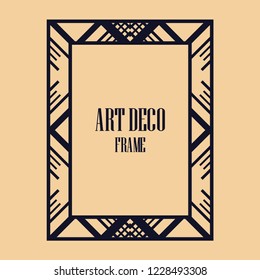 Retro style border frame design, luxury vintage geometric vector illustration, art deco element