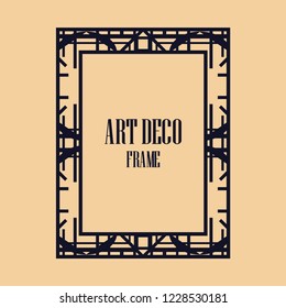 Retro style border frame design, luxury vintage geometric vector illustration, art deco element
