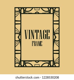 Retro style border frame design, luxury vintage geometric vector illustration, art deco element