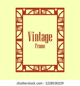 Retro style border frame design, luxury vintage geometric vector illustration, art deco element