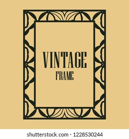 Retro style border frame design, luxury vintage geometric vector illustration, art deco element