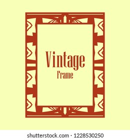 Retro style border frame design, luxury vintage geometric vector illustration, art deco element