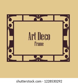 Retro style border frame design, luxury vintage geometric vector illustration, art deco element