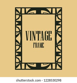Retro style border frame design, luxury vintage geometric vector illustration, art deco element