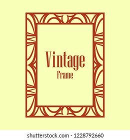 Retro style border frame design, luxury vintage geometric vector illustration, art deco element