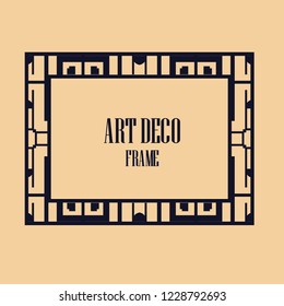Retro style border frame design, luxury vintage geometric vector illustration, art deco element