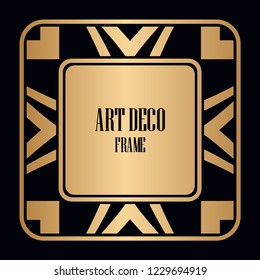 Retro style border frame design, luxury vintage geometric vector illustration, art deco element