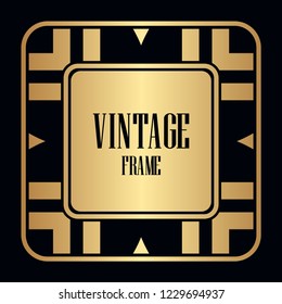 Retro style border frame design, luxury vintage geometric vector illustration, art deco element
