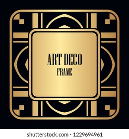Retro style border frame design, luxury vintage geometric vector illustration, art deco element