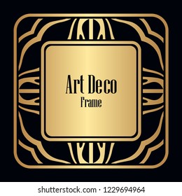 Retro style border frame design, luxury vintage geometric vector illustration, art deco element