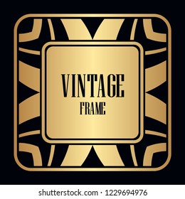 Retro style border frame design, luxury vintage geometric vector illustration, art deco element