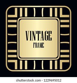 Retro style border frame design, luxury vintage geometric vector illustration, art deco element