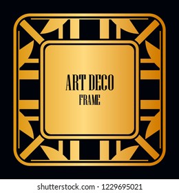 Retro style border frame design, luxury vintage geometric vector illustration, art deco element