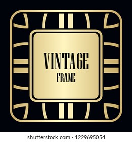 Retro style border frame design, luxury vintage geometric vector illustration, art deco element