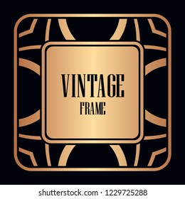 Retro style border frame design, luxury vintage geometric vector illustration, art deco element