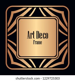 Retro style border frame design, luxury vintage geometric vector illustration, art deco element