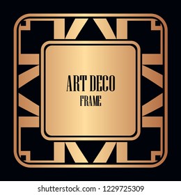 Retro style border frame design, luxury vintage geometric vector illustration, art deco element