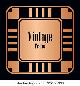 Retro style border frame design, luxury vintage geometric vector illustration, art deco element