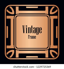Retro style border frame design, luxury vintage geometric vector illustration, art deco element