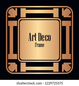 Retro style border frame design, luxury vintage geometric vector illustration, art deco element