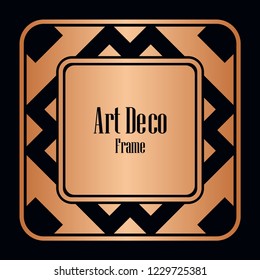 Retro style border frame design, luxury vintage geometric vector illustration, art deco element