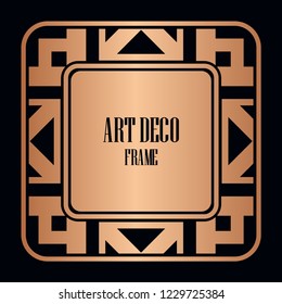Retro style border frame design, luxury vintage geometric vector illustration, art deco element