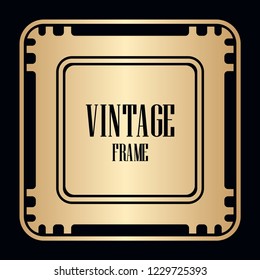 Retro style border frame design, luxury vintage geometric vector illustration, art deco element