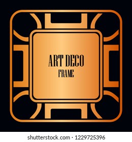 Retro style border frame design, luxury vintage geometric vector illustration, art deco element