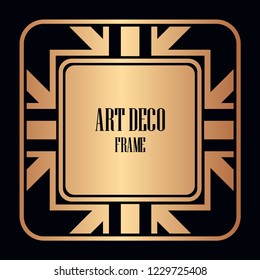 Retro style border frame design, luxury vintage geometric vector illustration, art deco element