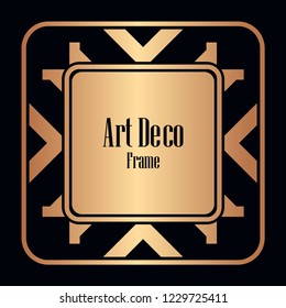 Retro style border frame design, luxury vintage geometric vector illustration, art deco element