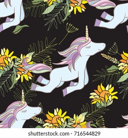 Retro style botanical illustration with flowers and animal. Delicate vector background with floral composition